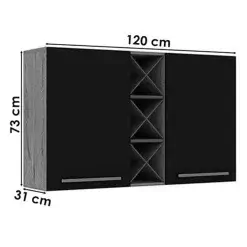 Armario Aereo Favorita 2 Portas com Adega Zanzini Medidas