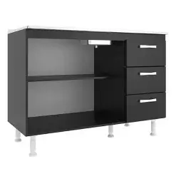 Armario Aereo com Balcao Evidencia 5 Portas 3 Gavetas Evidencia Interno Balcao