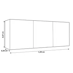 Armario Aereo com Balcao Evidencia 5 Portas 3 Gavetas Evidencia Medidas Aereo