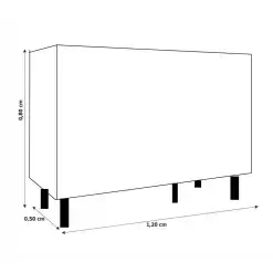 Armario Aereo com Balcao Evidencia 5 Portas 3 Gavetas Medidas Balcao