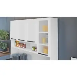 Armario de Cozinha Florenca 8 Portas 2 Gavetas Itatiaia Branco Detalhe Porta