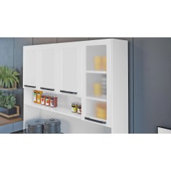 Armario de Cozinha Florenca 8 Portas 2 Gavetas Itatiaia Branco Detalhe Porta