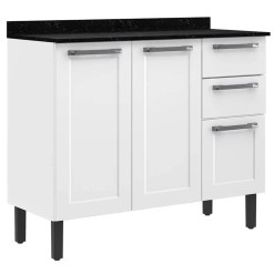 Balcao Florenca 105cm 3 Portas 2 Gavetas Itatiaia Branco