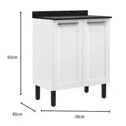 Balcao Florenca 70cm 2 Portas Itatiaia Branco Medidas