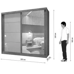 Guarda Roupa Viena Casal Com Espelho 2 Portas 4 Gavetas Medidas
