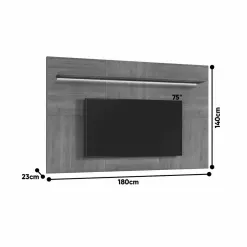 Painel Napoles para TV ate 75 Polegadas com LED Mavaular Naturale Medidas