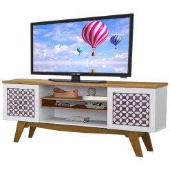 Rack Beatriz para TV ate 65 Polegadas 2 Portas Rud Rack Mel Branco