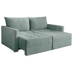 Sofa Cama Berlim 3 Lugares Retratil Tecido Linho 200cm Aifos Verde