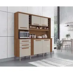 Armario de Cozinha Catar 6 Portas 2 Gavetas Salleto