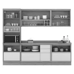Cozinha Completa Lisboa 5 Pecas 8 Portas 6 Gavetas Itatiaia Interno
