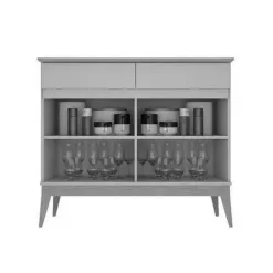 Buffet Magnum 90cm 2 Portas 2 Gavetas EDN Off White Cedro Interno