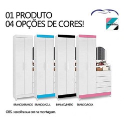 Comoda Capri 4 Gavetas 2 Portas com Espelho Albatroz Flex