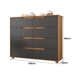 Comoda Doble 8 Gavetas Albatroz Medidas