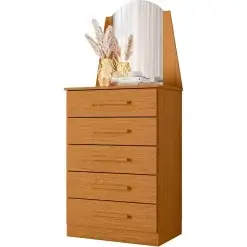 Comoda Veneza 5 Gavetas Com Espelho Albatroz Cinamomo