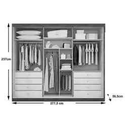 Guarda Roupa Robust Casal Sem Espelho 6 Portas 8 Gavetas Novo Horizonte Interno Medidas