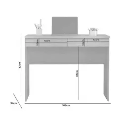 Mesa de Computador Felicia Escrivaninha 2 Gavetas JCM Medidas
