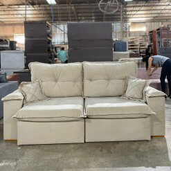 Sofa Atlanta 4 Lugares Retratil e Reclinavel 230cm Tecido Veludo Foto Real