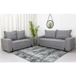 Conjunto De Sofa 8100 Em Linho Com 2 E 3 Lugares Boareto Foto Real