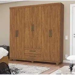 Guarda Roupa Aries Casal 6 Portas 2 Gavetas Carioca