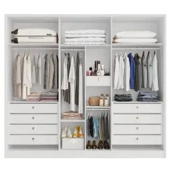 Guarda Roupa Ibiza Casal 6 Portas 8 Gavetas Bianchi Branco Interno