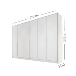 Guarda Roupa Ibiza Casal 6 Portas 8 Gavetas Bianchi Branco Medidas