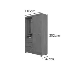 Guarda Roupa Pompeia Solteiro 3 Portas 3 Gavetas San Marino Medidas