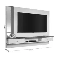 Painel Arezzo EDN para TV ate 55 Polegadas 2 Portas Off White Cedro Medidas