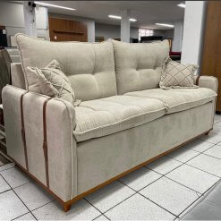 Sofa Living Canada 3 Lugares com Almofadas Soltas Tecido Boucle 200cm Uniao