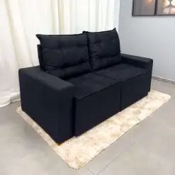 Sofa Macae 3 Lugares Retratil E Reclinavel Tecido Suede 190cm Foto Real