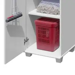 Armario Multiuso Cuiaba 1 Porta 4 Prateleiras Arte Moveis Branco Detalhe