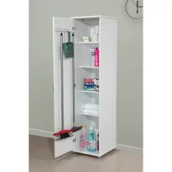 Armario Multiuso Cuiaba 1 Porta 4 Prateleiras Arte Moveis Branco Interno