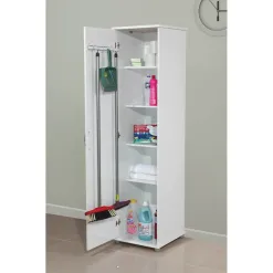 Armario Multiuso Cuiaba 1 Porta 4 Prateleiras Arte Moveis Branco Interno