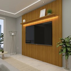 Painel Nobre Sem Nicho 230cm Home para TV ate 85 Polegadas com LED Gelius