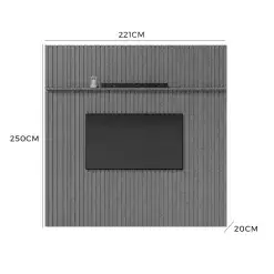 Painel Versatti sem Nicho 221cm para TV ate 70 Polegadas Fabrimoveis Nature Medidas