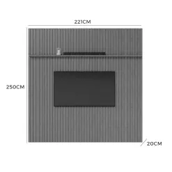 Painel Versatti sem Nicho 221cm para TV ate 70 Polegadas Fabrimoveis Nature Medidas