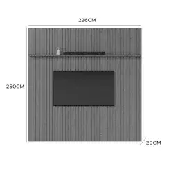 Painel Versatti sem Nicho 226cm para TV ate 70 Polegadas Fabrimoveis Nature Medidas