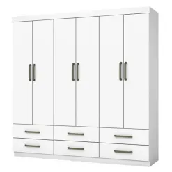 Guarda Roupa Dallas Casal 6 Portas 6 Gavetas Carioca Branco