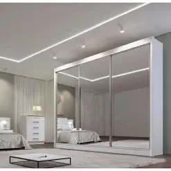 Guarda Roupa Dubai D Doro Casal Todo Espelhado 3 Portas 6 Gavetas