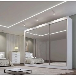 Guarda Roupa Dubai D Doro Casal Todo Espelhado 3 Portas 6 Gavetas