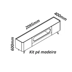 Rack Nobre Para TV Ate 85 Polegadas 2 Portas 1 Gaveta Com LED Gelius Off White Nature Medidas