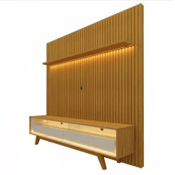 Rack Requinte 172cm com Painel Nobre 185cm para TV ate 75 Polegadas Gelius
