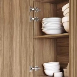 Armario De Cozinha Rainha 5 Pecas Modulada Nesher Nature Verde Detalhe Porta