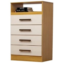Comoda Jessica 4 Gavetas 1 Nicho ACP Nature Off White
