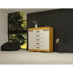 Comoda Sapateira Diana 5 Gavetas 2 Portas Com Chave ACP