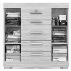 Comoda Sapateira Diana 5 Gavetas 2 Portas Com Chave ACP Interno