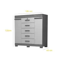 Comoda Sapateira Diana 5 Gavetas 2 Portas Com Chave ACP Medidas