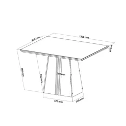 Mesa De Jantar Ibiza 120x90cm Com 4 Cadeiras Viero Medidas