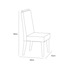 Mesa De Jantar Ibiza 120x90cm Com 4 Cadeiras Viero Medidas Cadeira