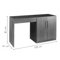 Penteadeira Multiuso Dimitri Escrivaninha 2 Portas Com Espelho Tigus Medidas