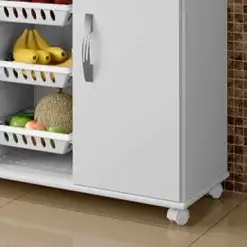 Balcao Teresina Com Fruteira 2 Portas 1 Gaveta Arte Moveis Branco Detalhe